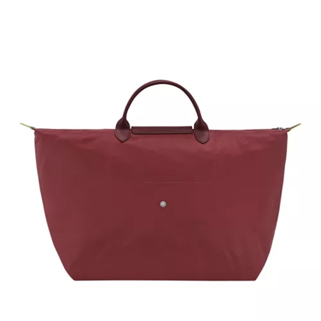 Le Pliage Green Large Travel Bag in Pomegranate