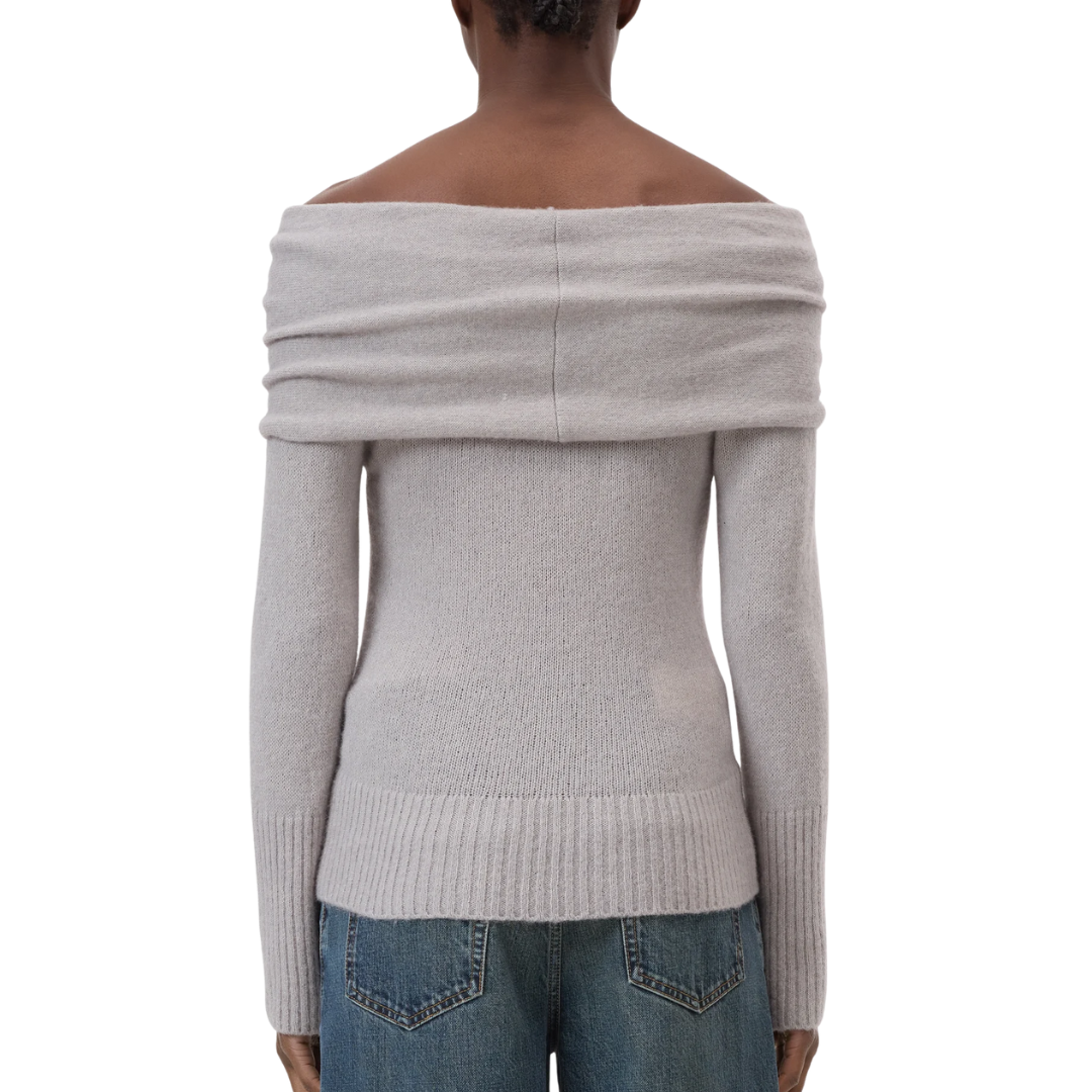 Wide Collar Long Sleeve in Silt Grey