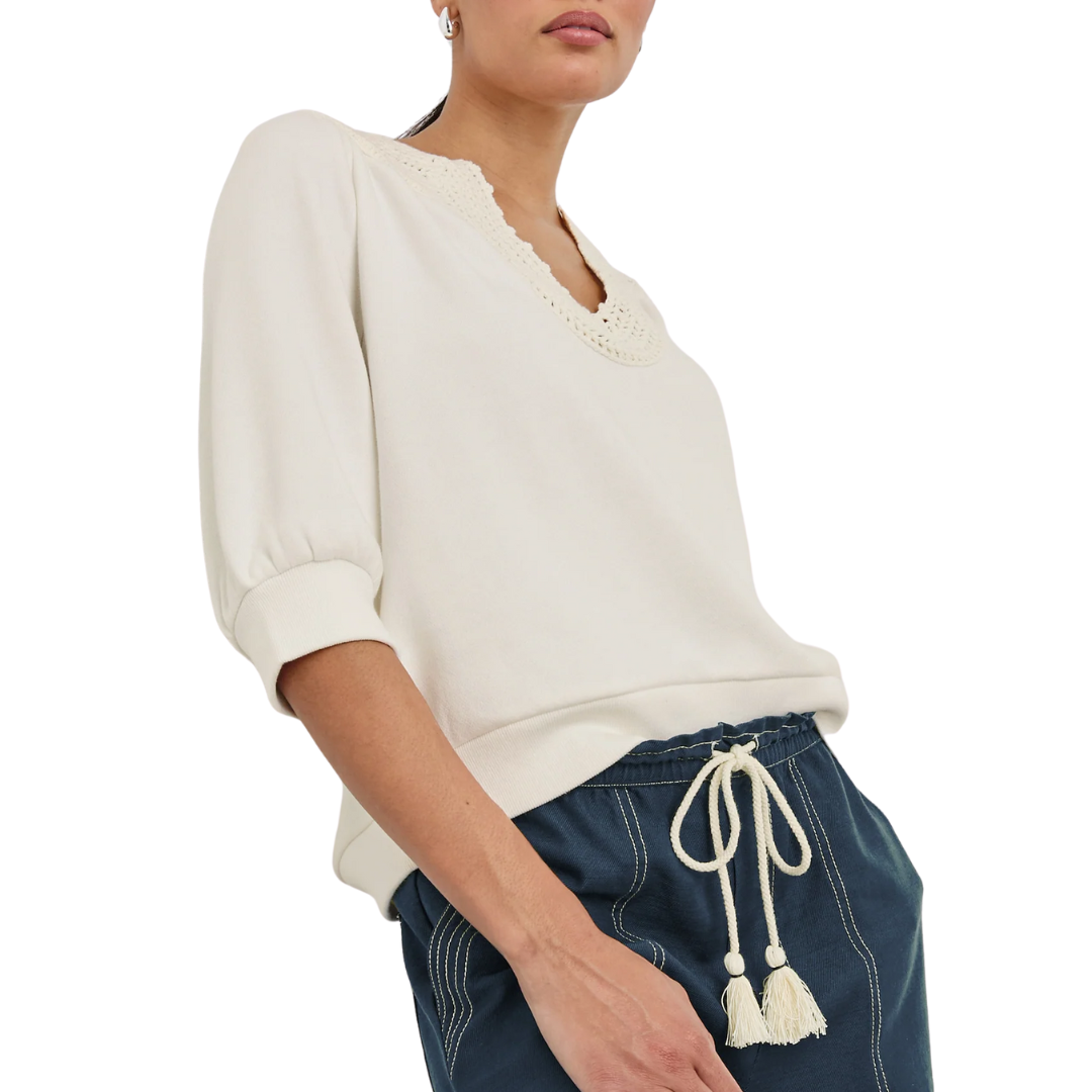 Mariposa Top in Ivory