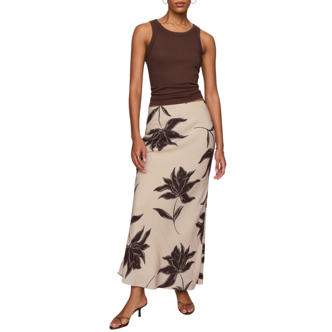 Europa Clem Midi Skirt in Soft Ecru