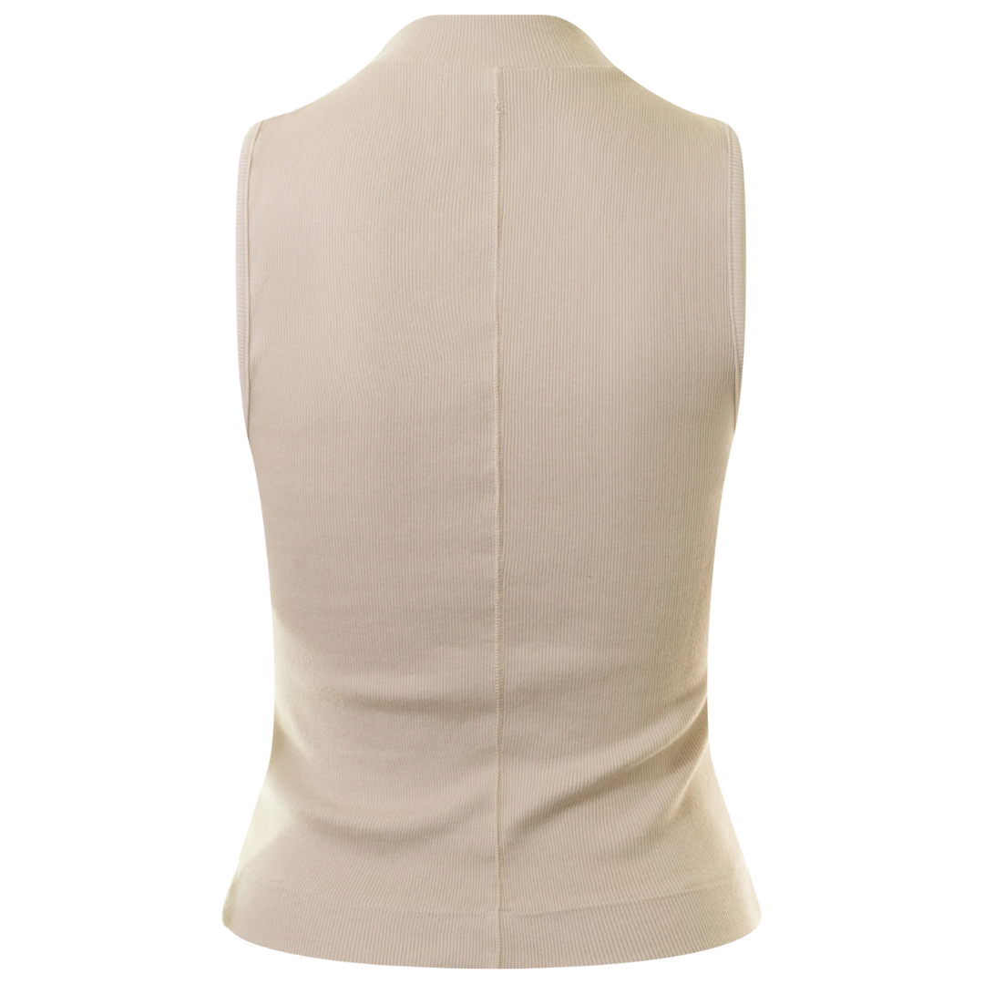 Chiara Drape Neck Tank in Cement