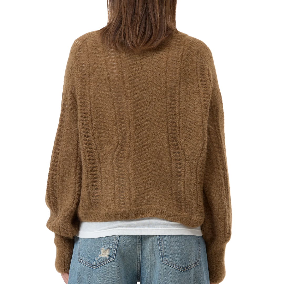 Mohair Mix Jumper in Light Mocha Brown