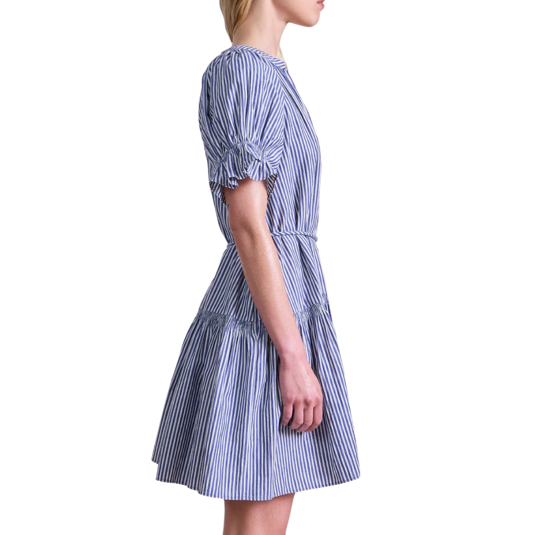 Marza Mini Dress in Skinny Stripes