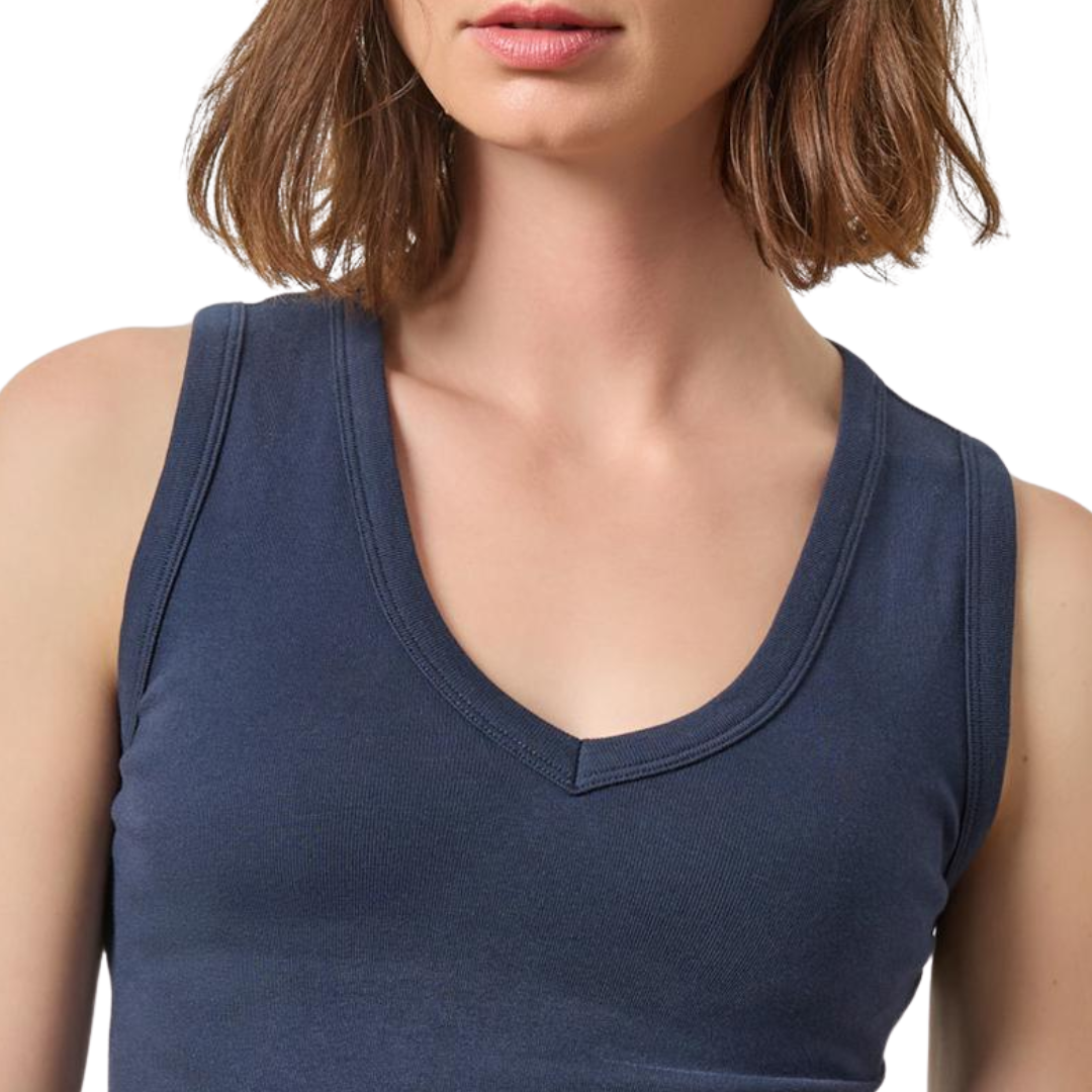 V-Neck Tank in Dark Navy