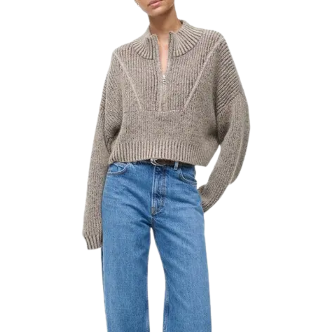 Cropped Hampton Sweater in Bisque