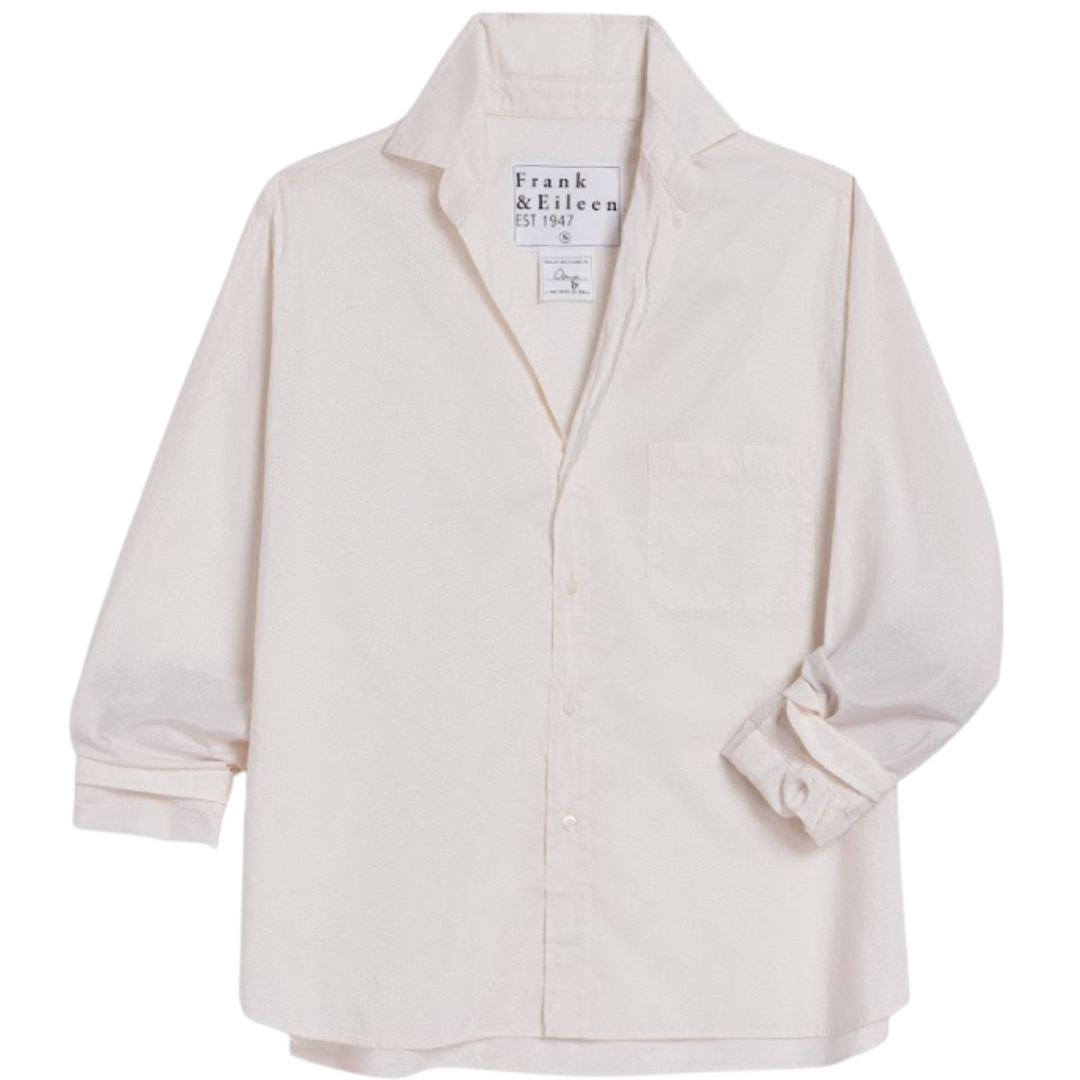 Oona Continuous Button-Up in Cream with Gold Glitter