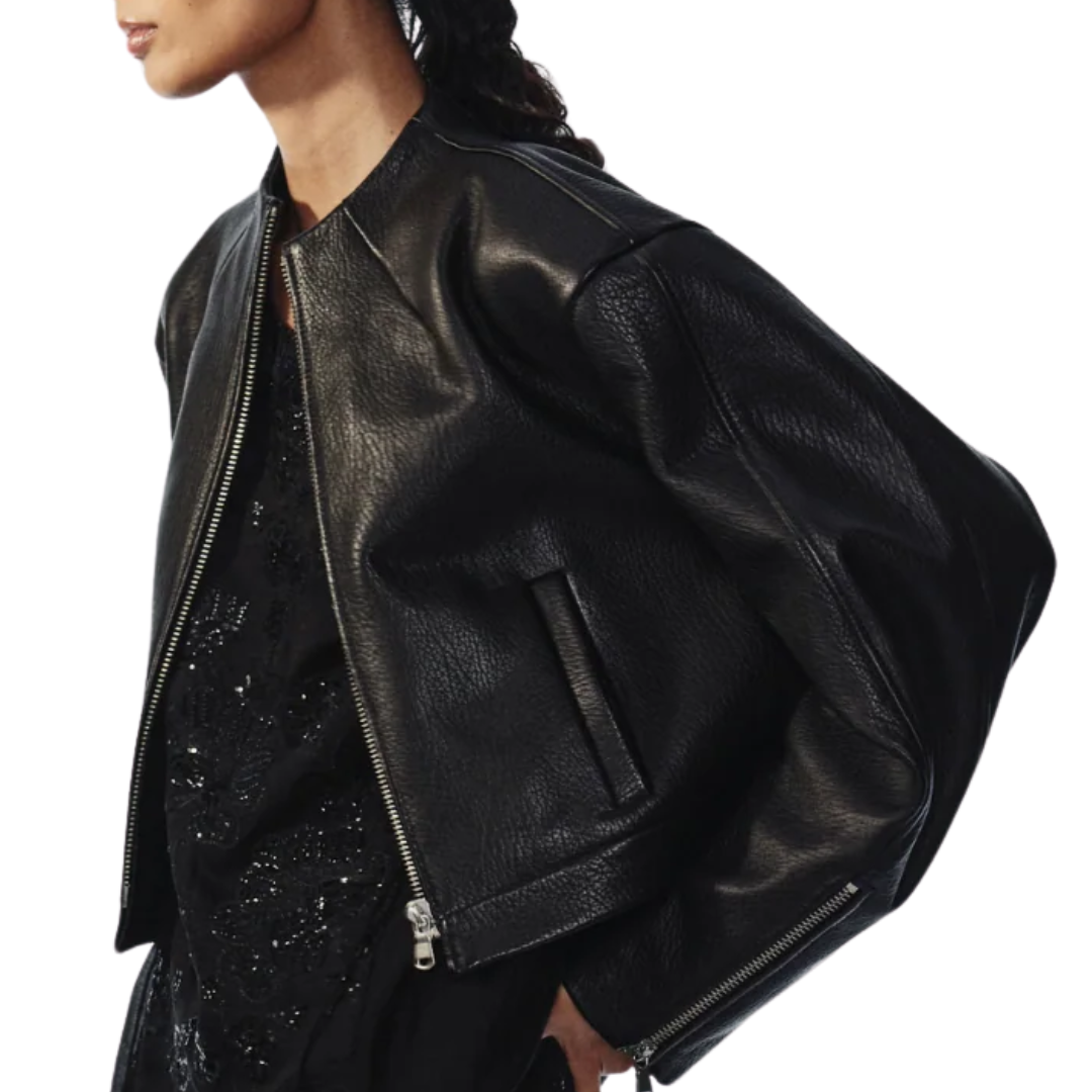 Nicholas Leather Jacket in Black