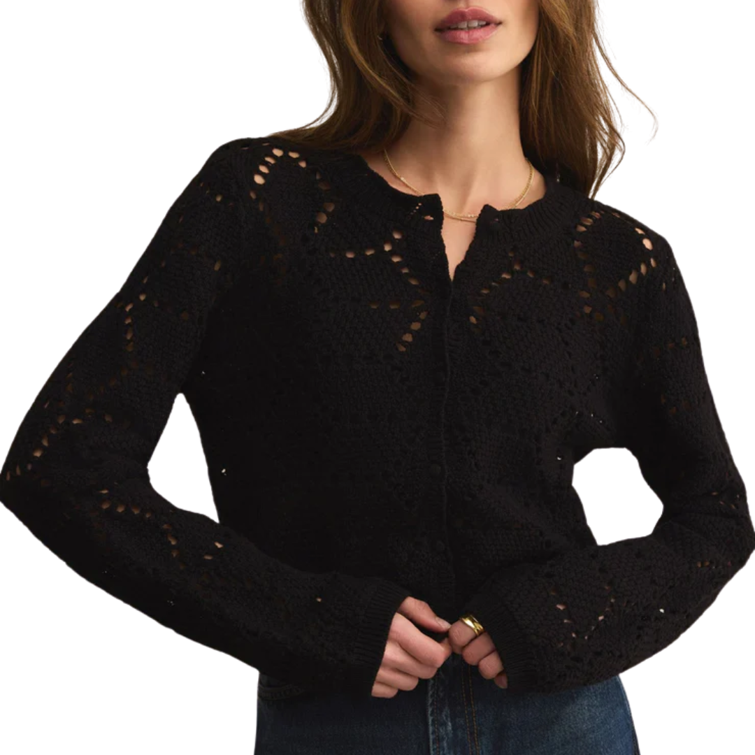 Rosalyn Diamond Cardigan in Black