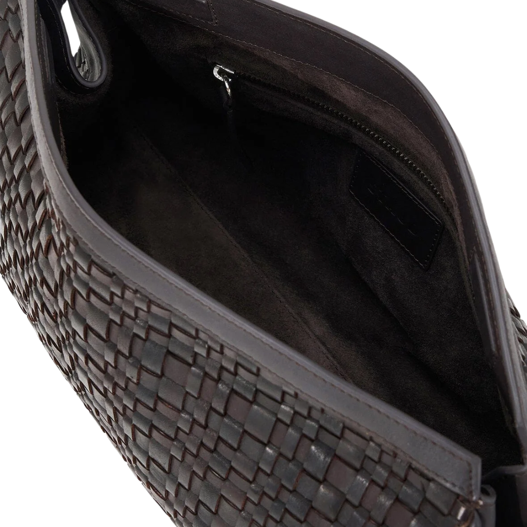 Maude Soft Clutch in Espresso Woven