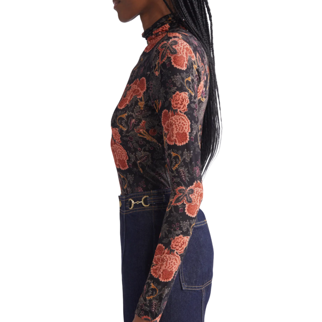 Aurelia Jersey Long Sleeve Turtleneck in Night Lily