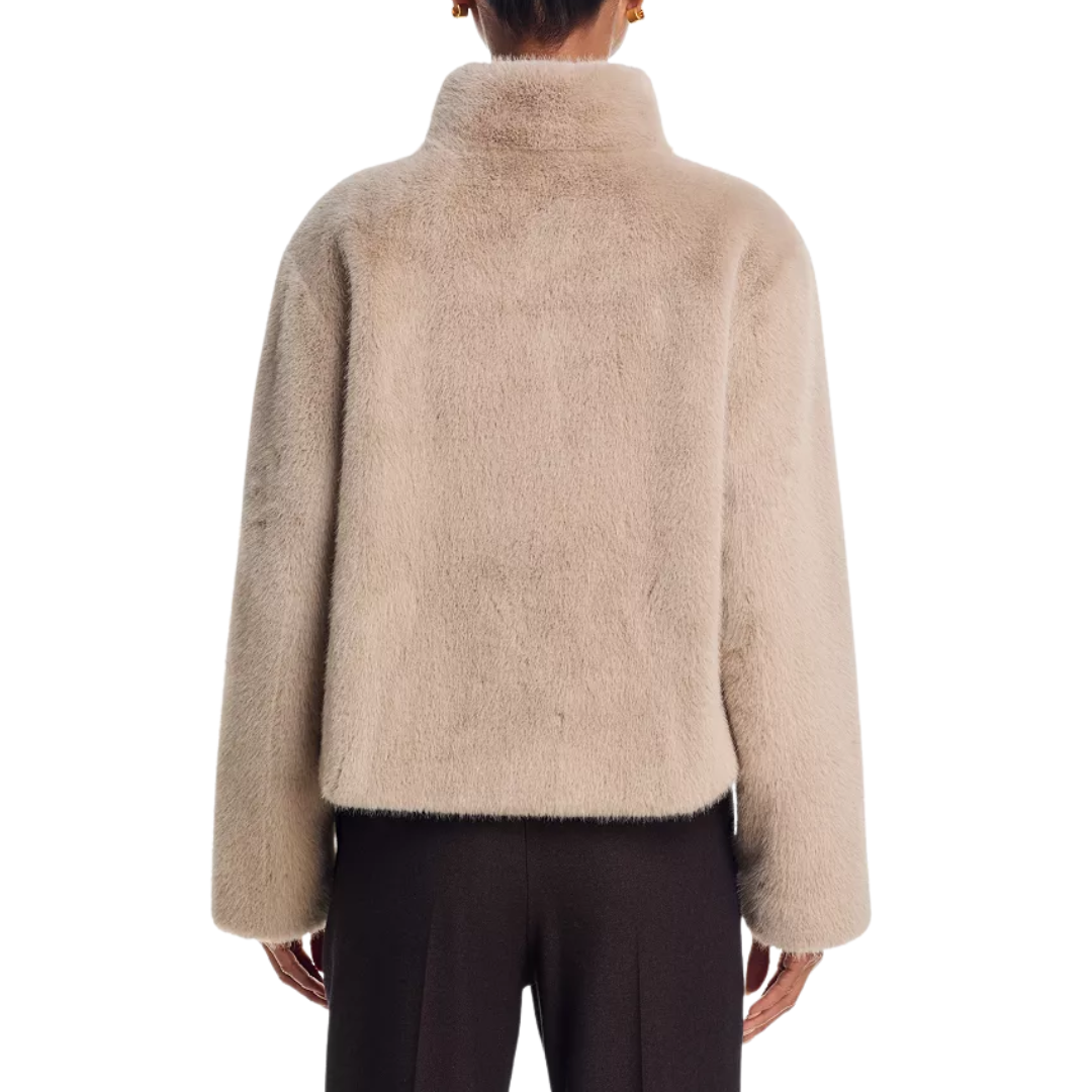 Sheena Luxe Faux Fur Jacket in Beige