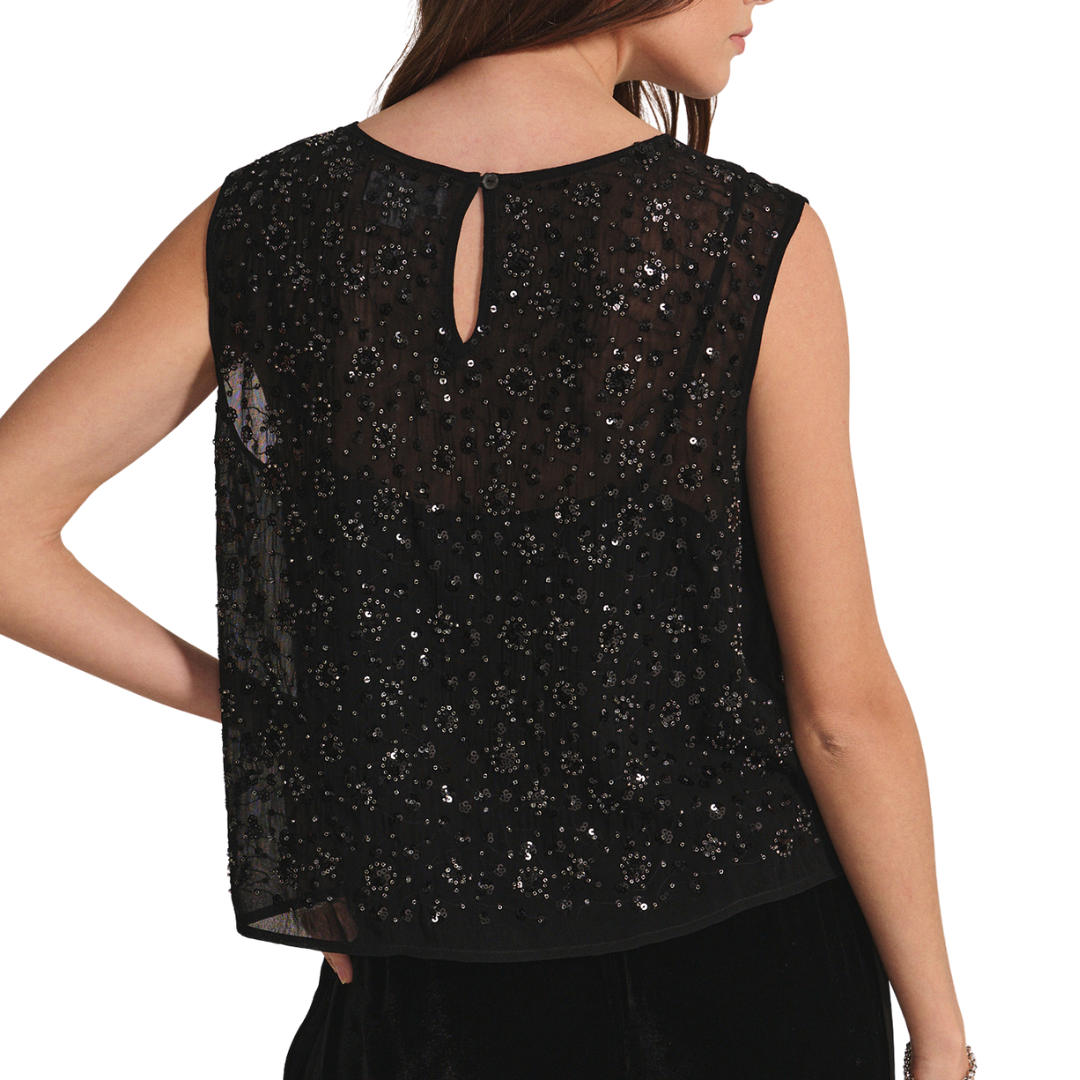 Serena Sleeveless Blouse in Black
