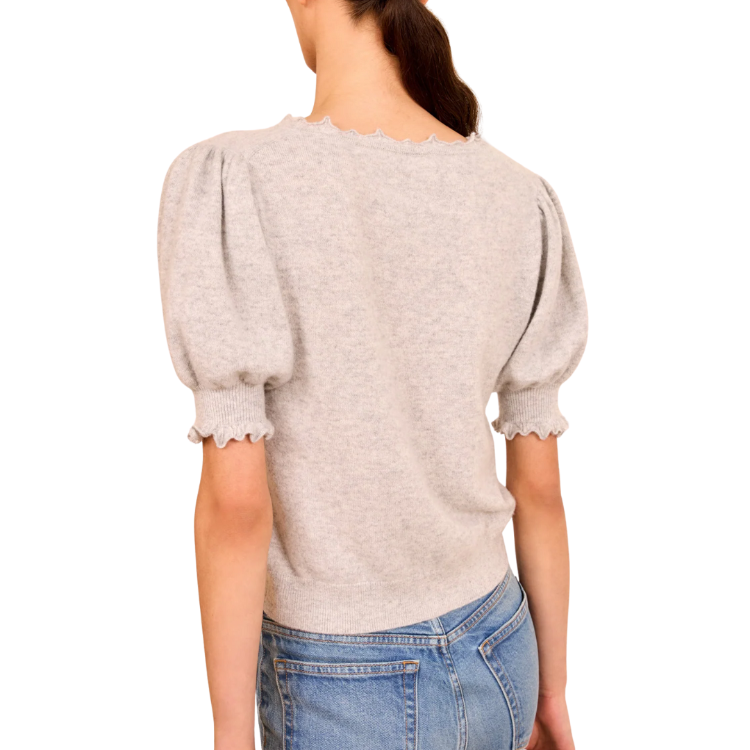 Polline Short Sleeve Top in Pebble