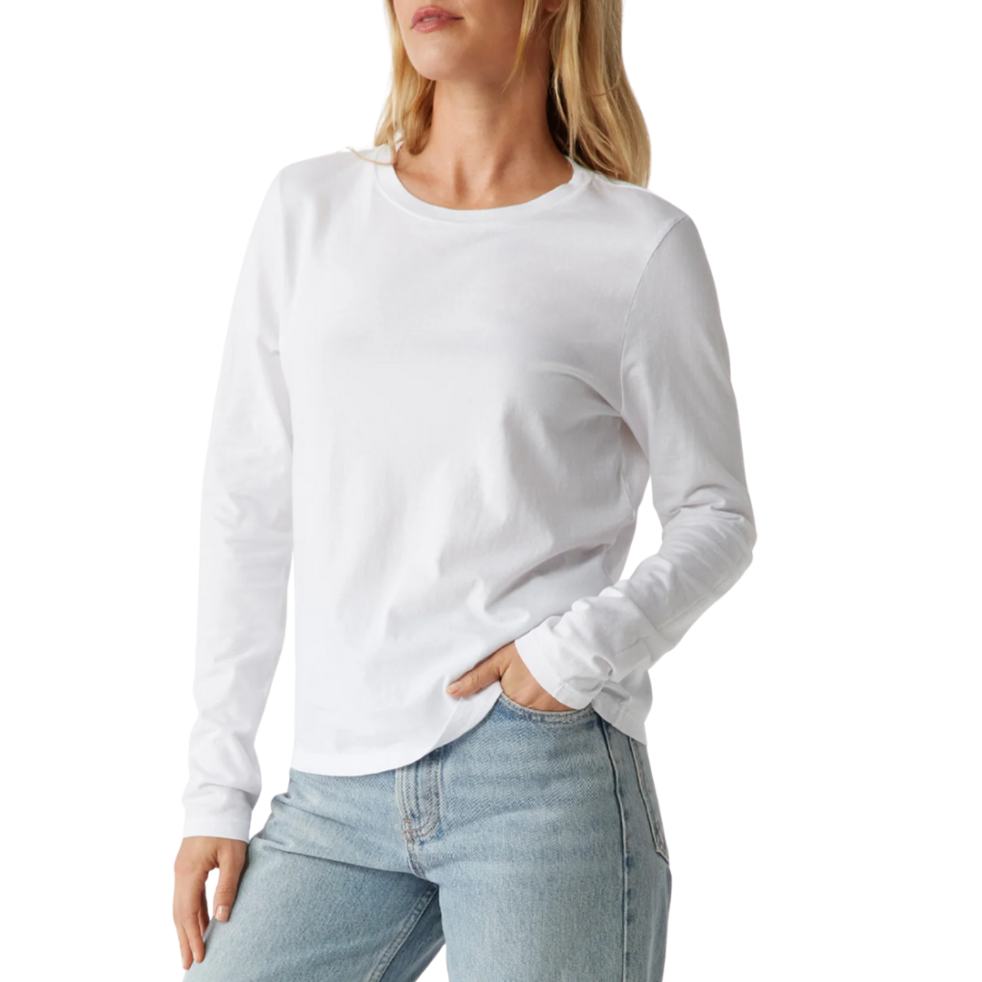 Clarissa Long Sleeve Tee in White