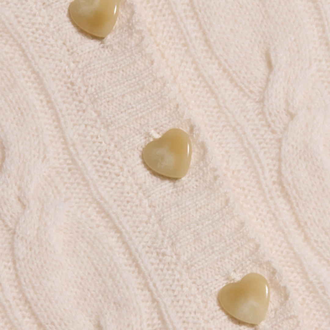 Airy Cable Knit Sweater in Ivory