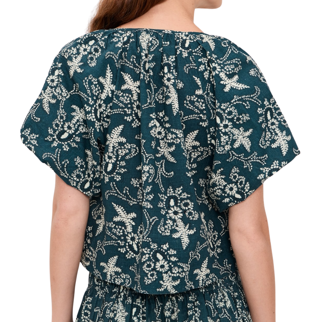 The Blythe Top in Indigo Bandana