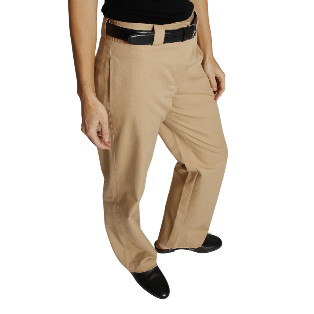 Nessa Mid-Rise Straight Leg Pant in Khaki