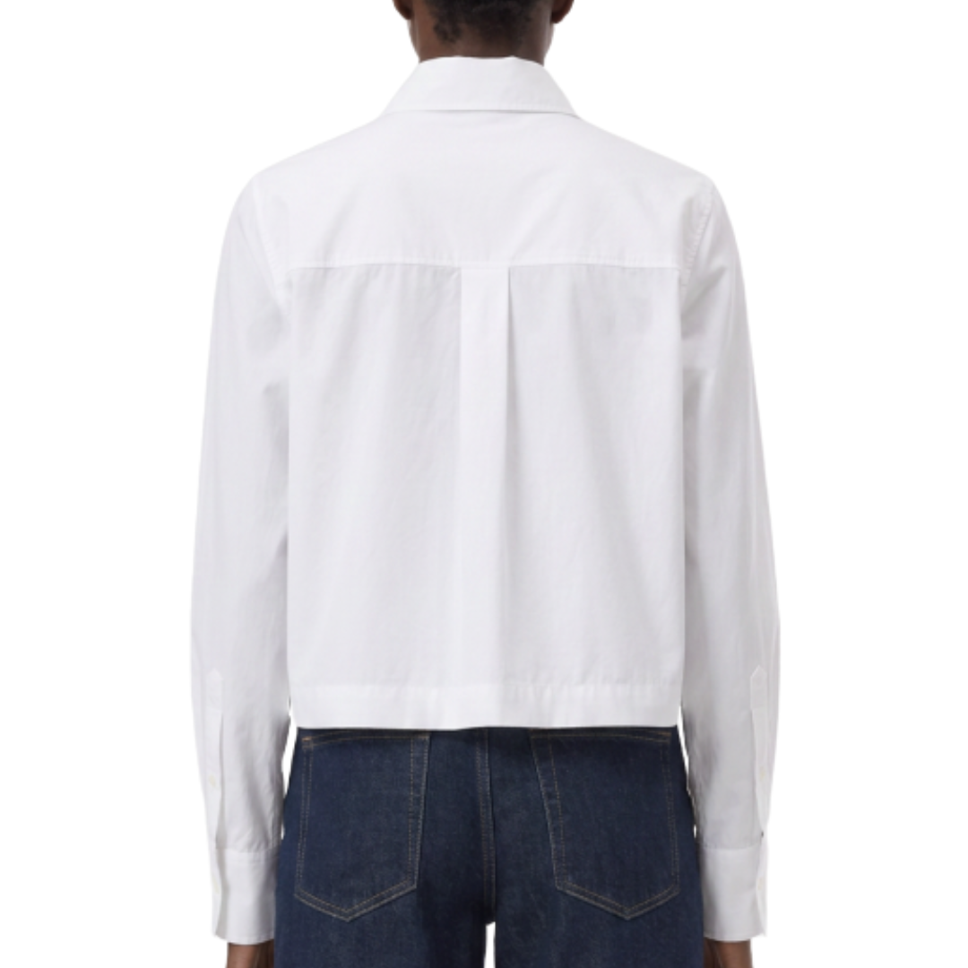 Cropped Organic Cotton Shirt in White