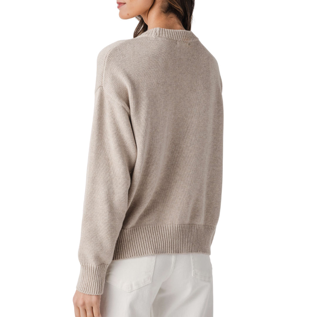 Beach Boyfriend Sweater in Natural Heather