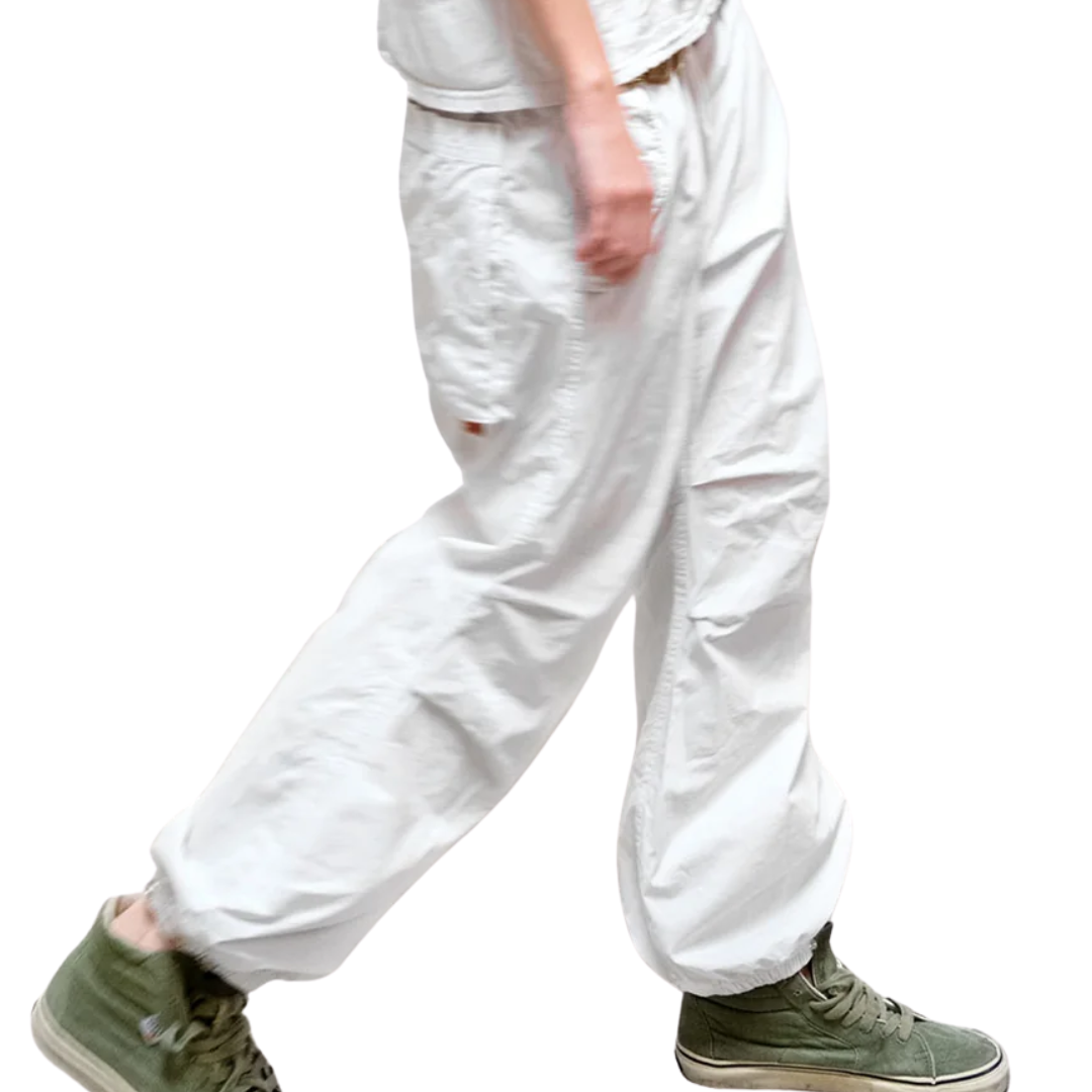 I Love You Flap/Snap Poplin/Airjump Pant in Laundry Whites