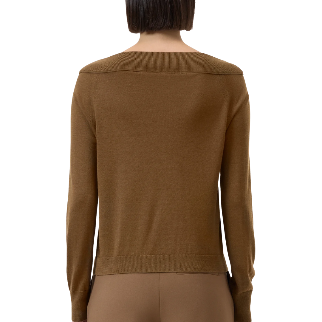 Wool And Silk Blend Jumper in Light Mocha Brown