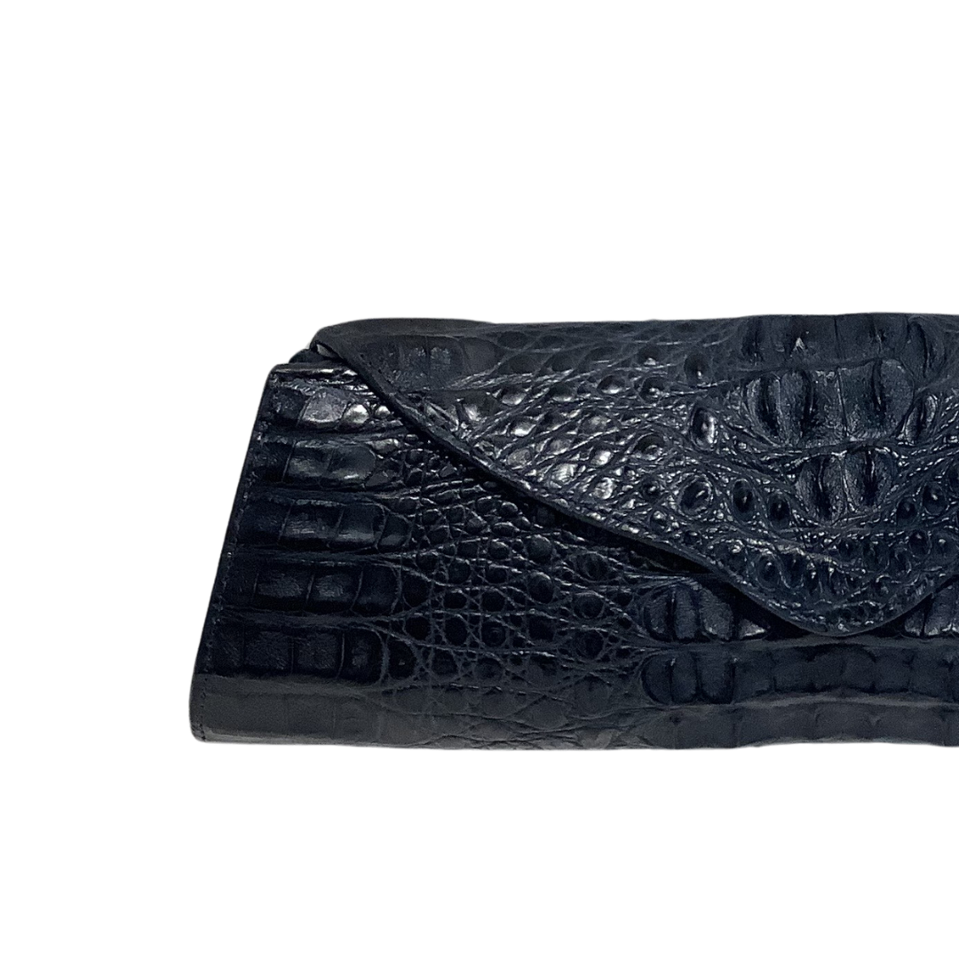 Hornback Crocodile Clutch in Navy