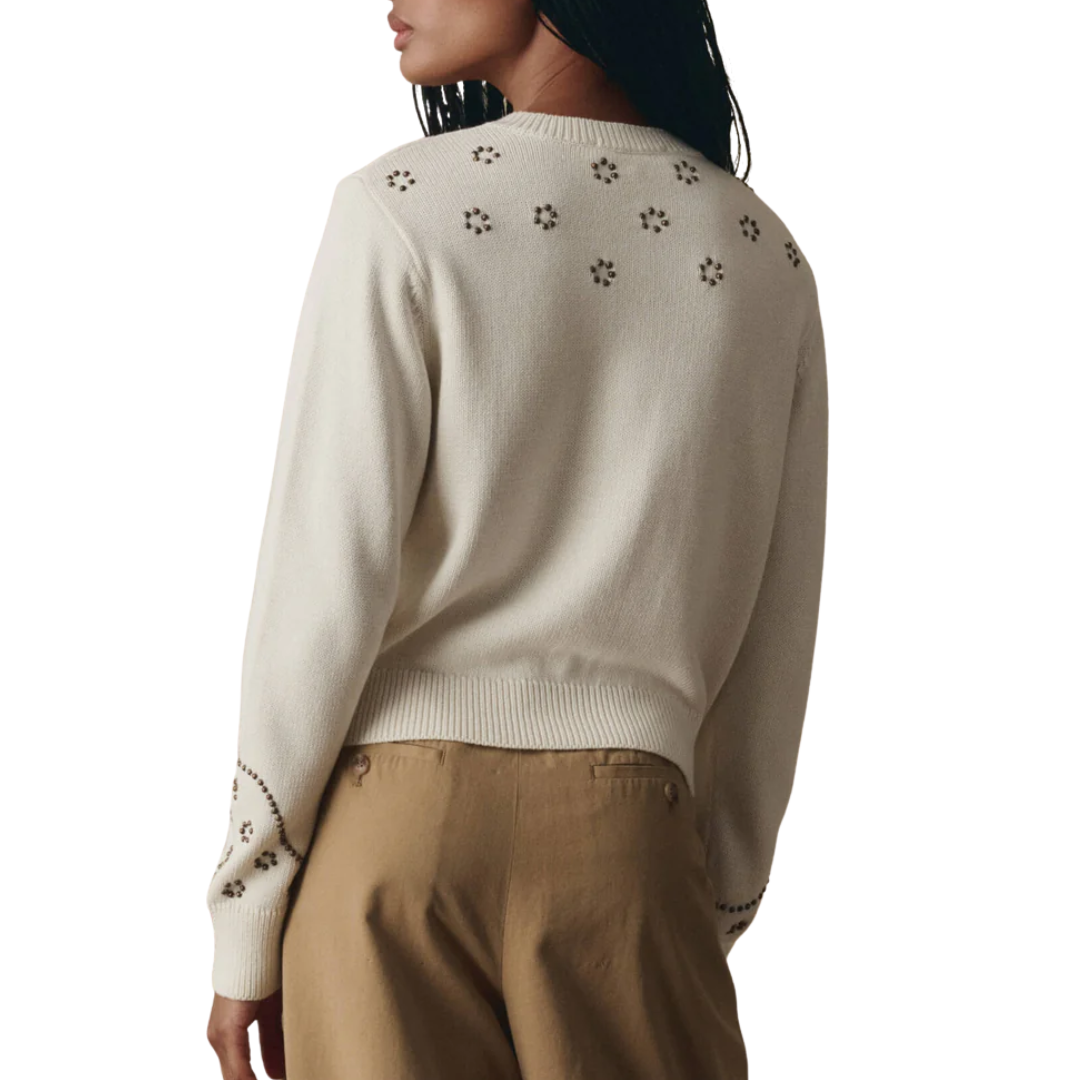The Studded Cardigan in Natural