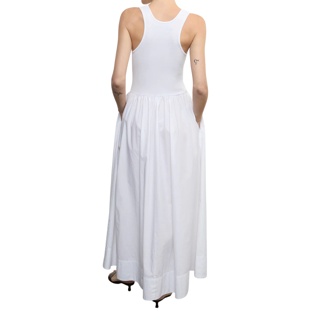 Cotton Resort Tank Dress in White