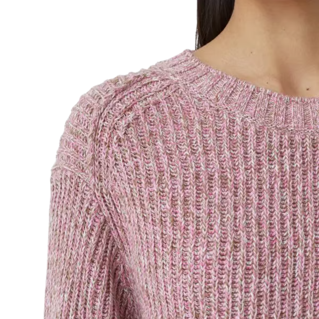 Pure Organic Cotton Crew Neck in Pink Lillies