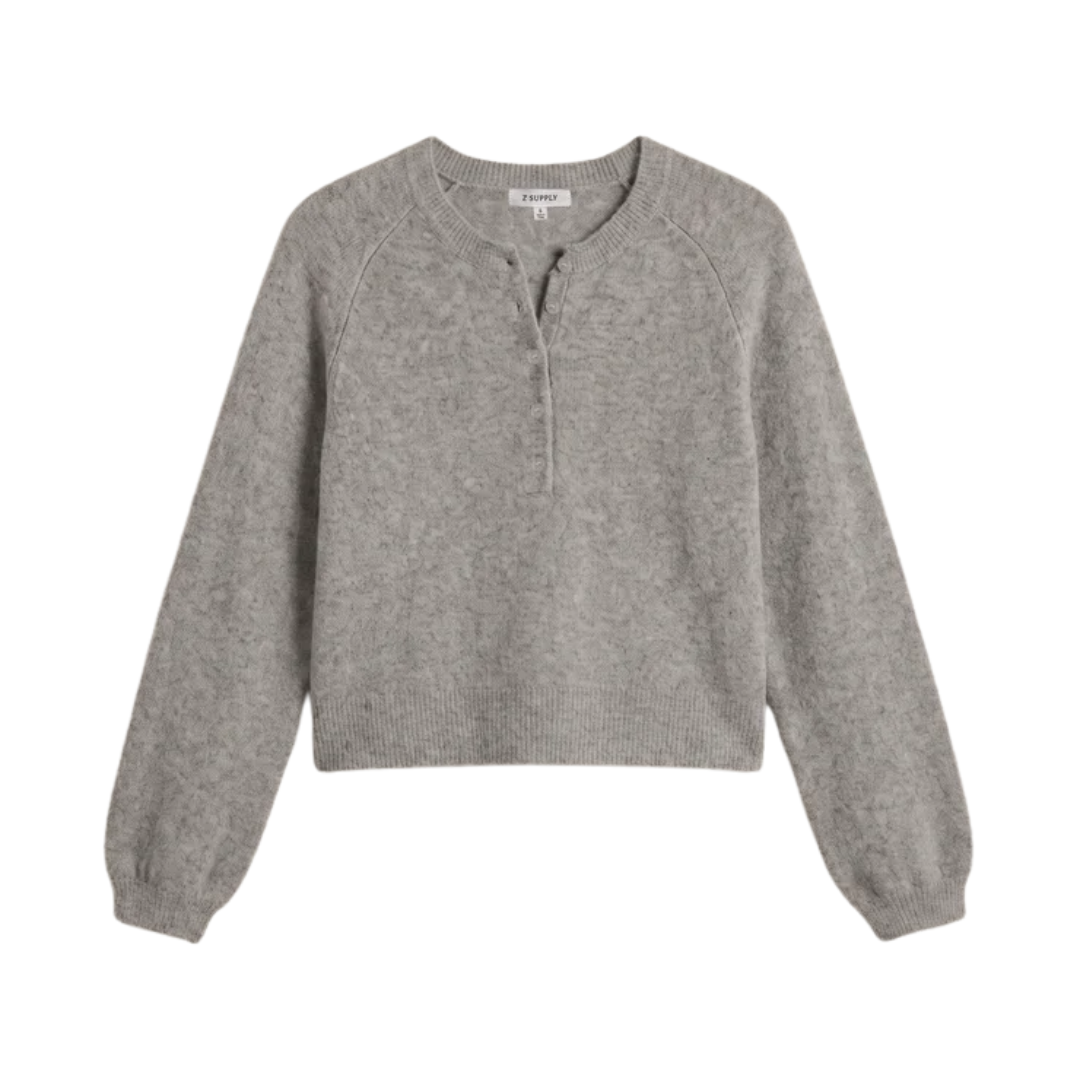 Westmont Henley Sweater in Classic Heather Grey