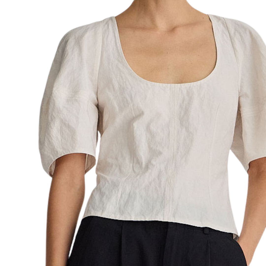 Scoop Neck Lina Top in Birch