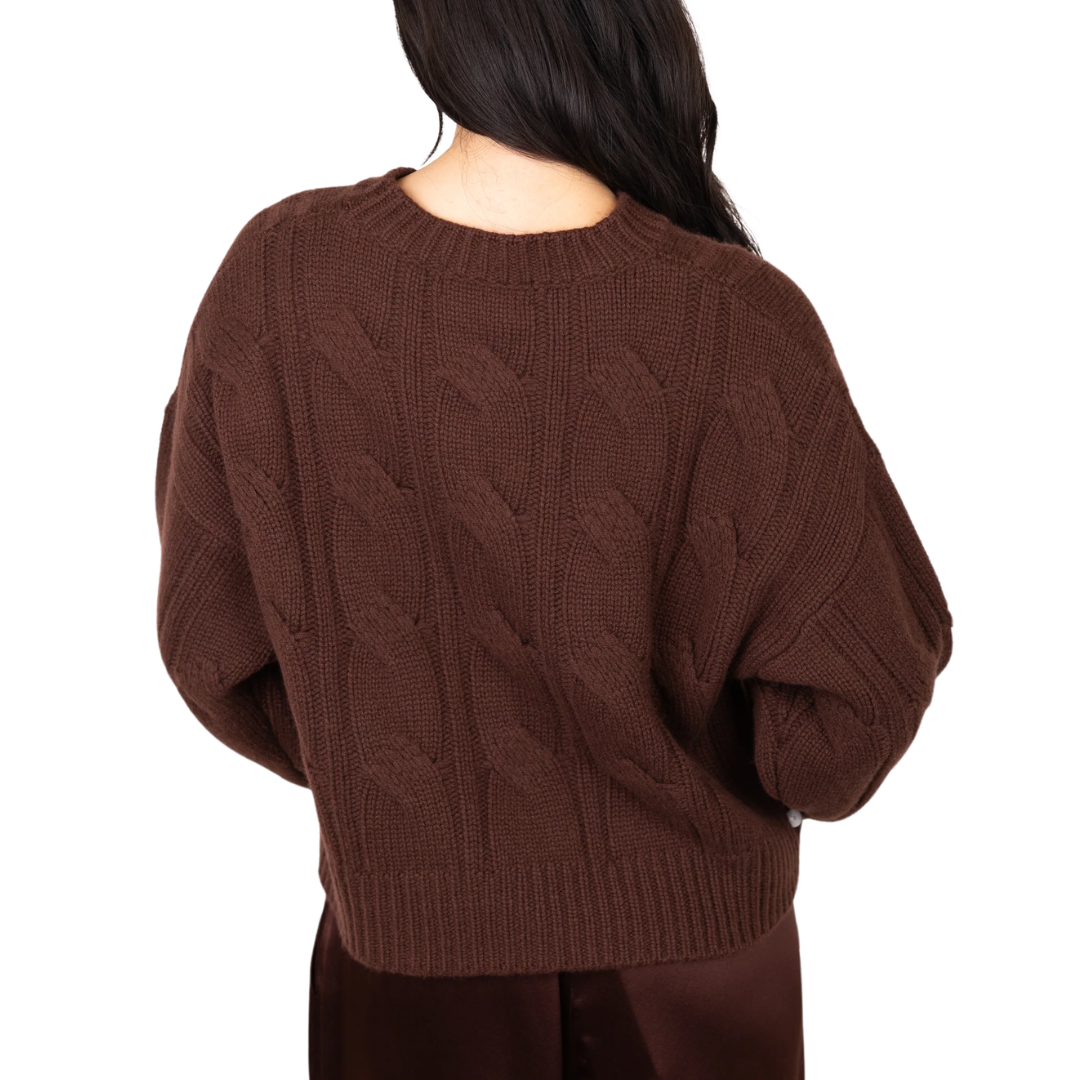 Tristan Cashmere Crewneck Pullover in Cinnabar