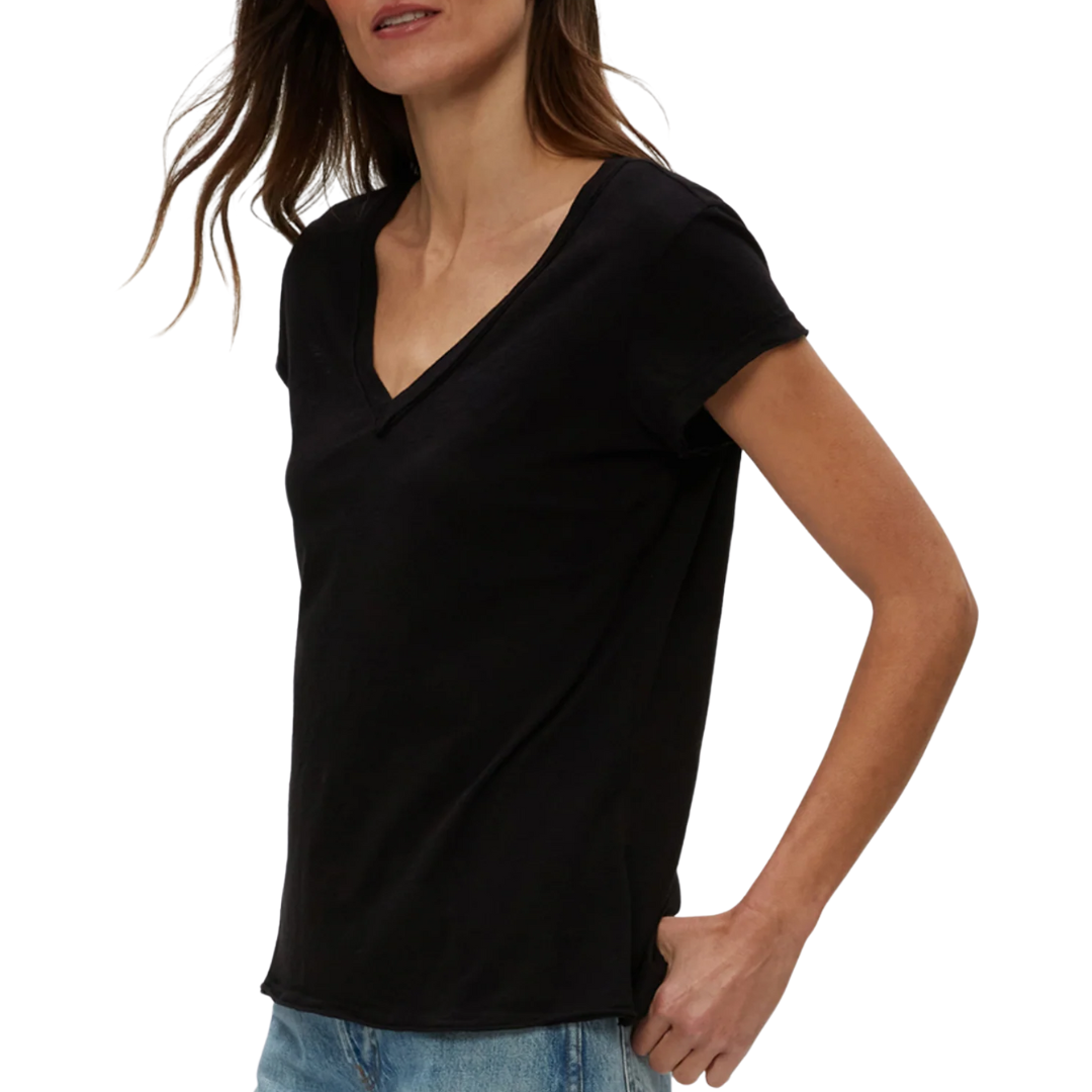 Baxter V-Neck Tee in Black