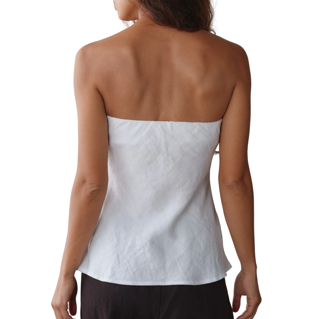 The Linen Tube Top in Powder