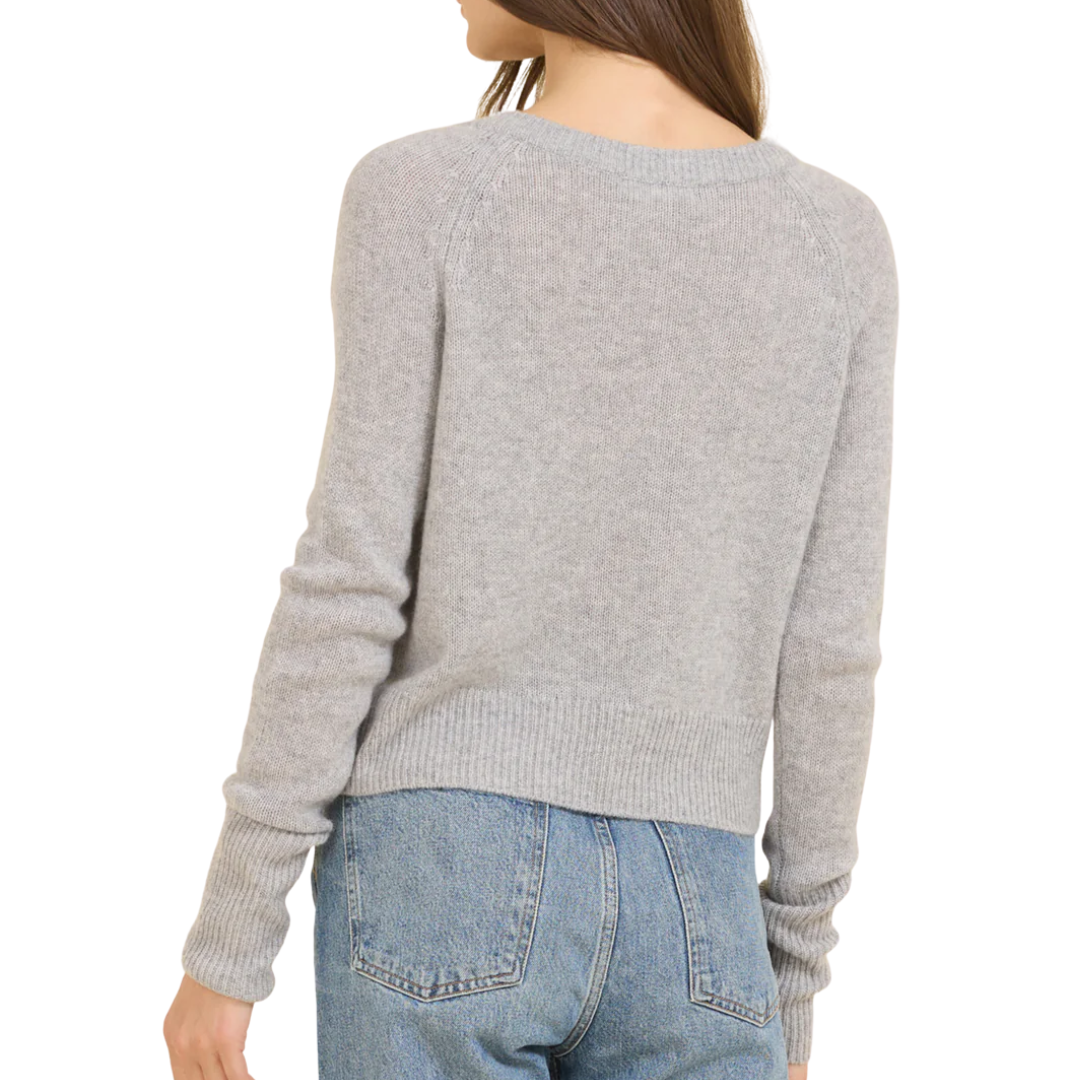 Blakely Cashmere Vneck in Heather Grey