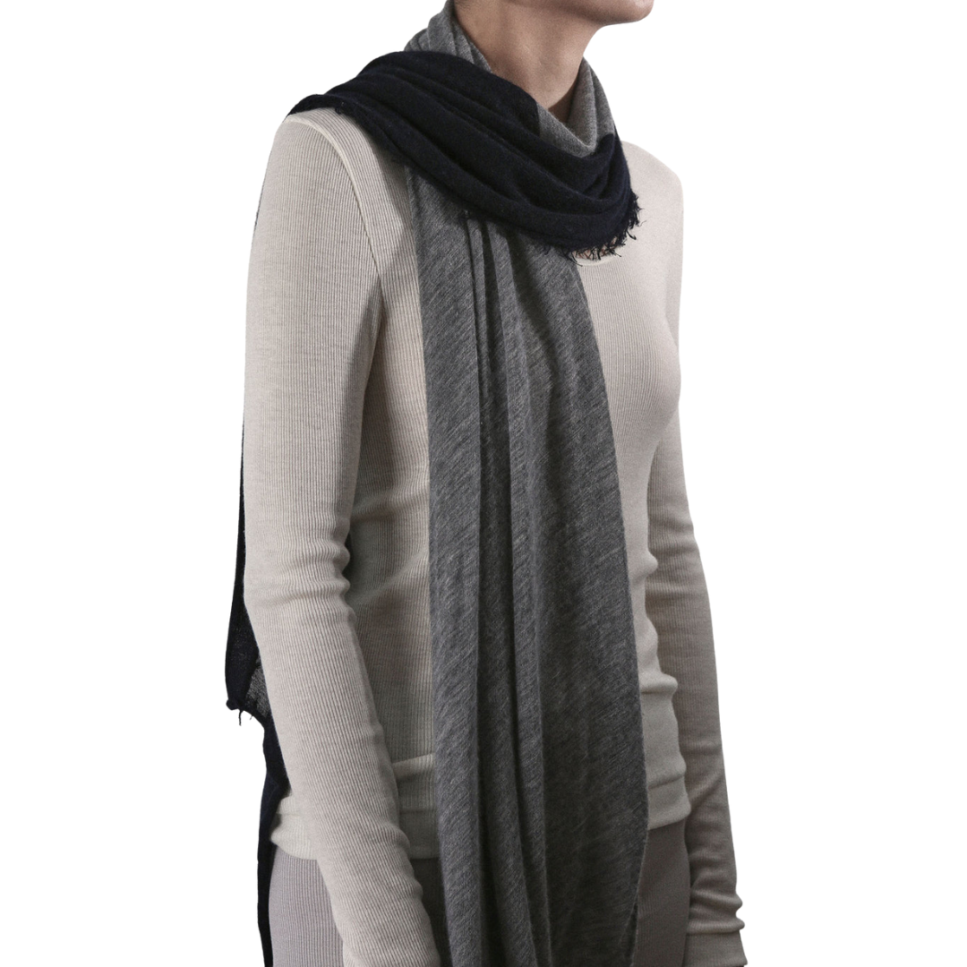 Love Duo Scarf in Navy & Heather Grey