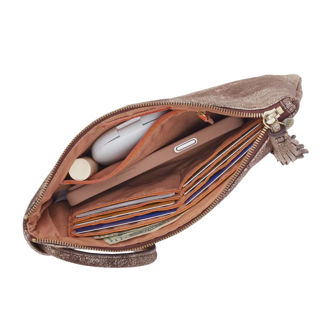 Sheila Soft Ring Clutch in Cocoa Platinum