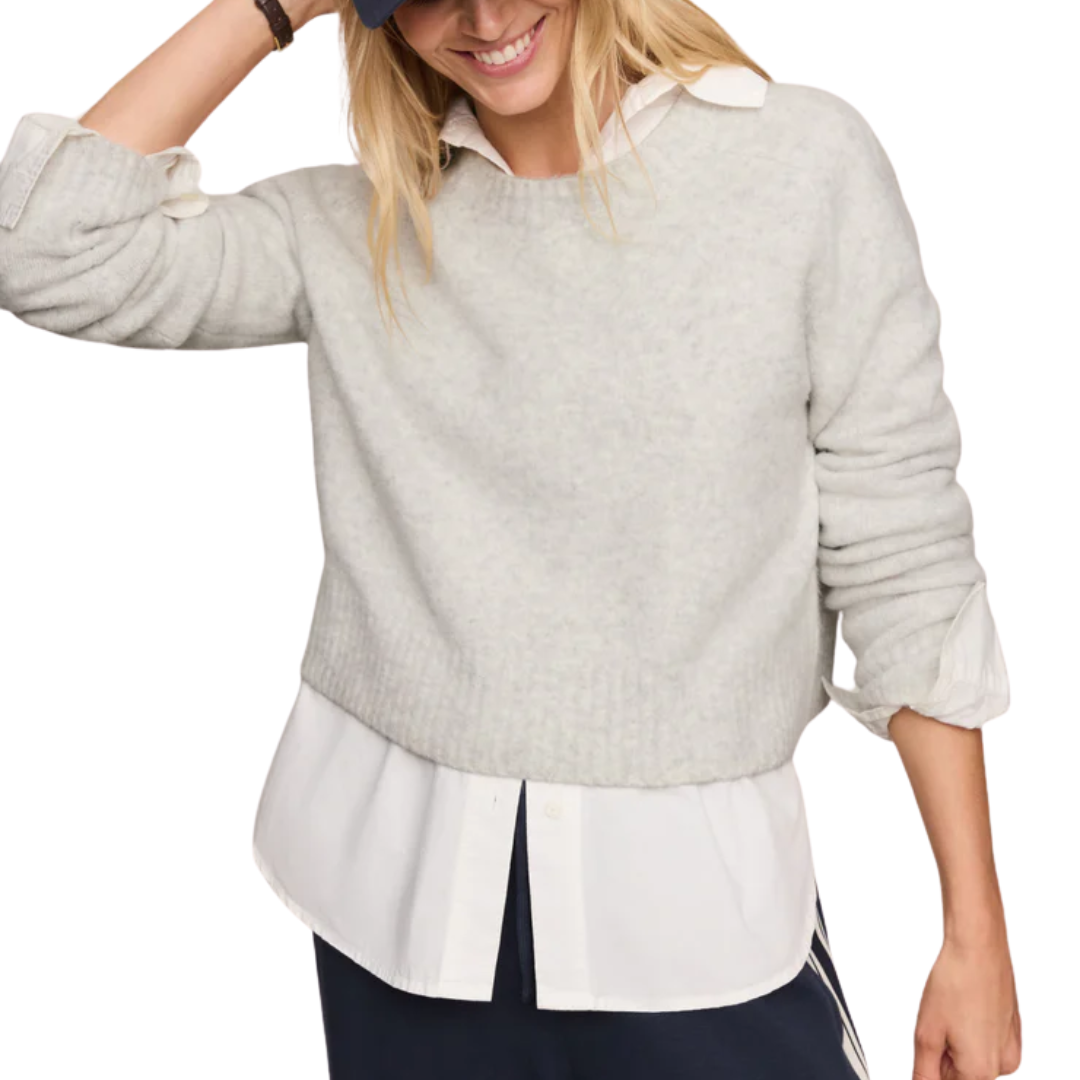 Stand In Cropped Sweater in Feather Grey