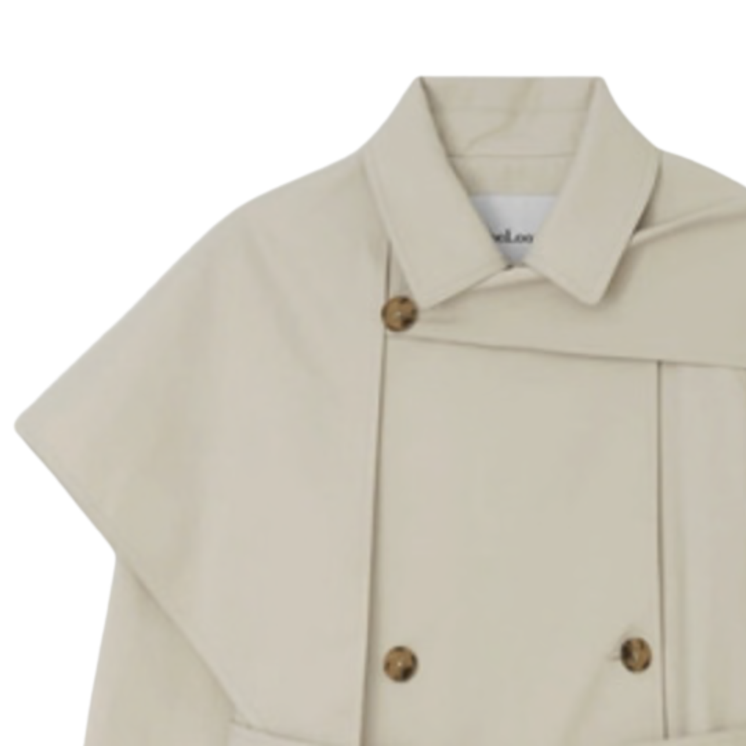 Scarf Trench Coat in Light Beige