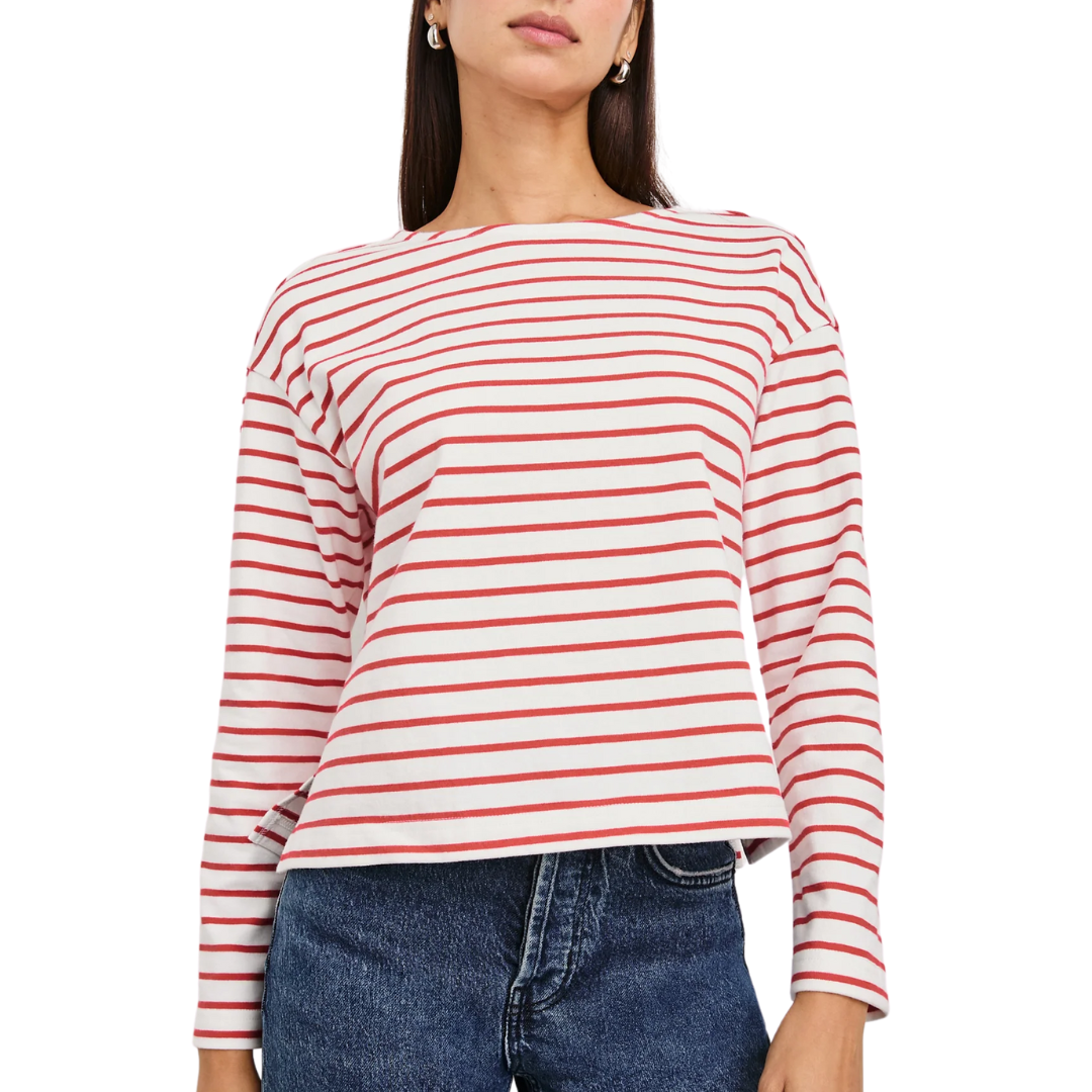 Macy Top in Cherry Stripe