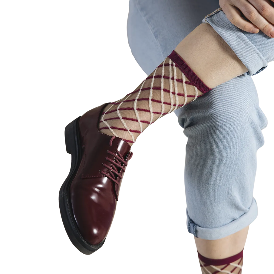 Brooklyn Bridge Socks in Bordeaux