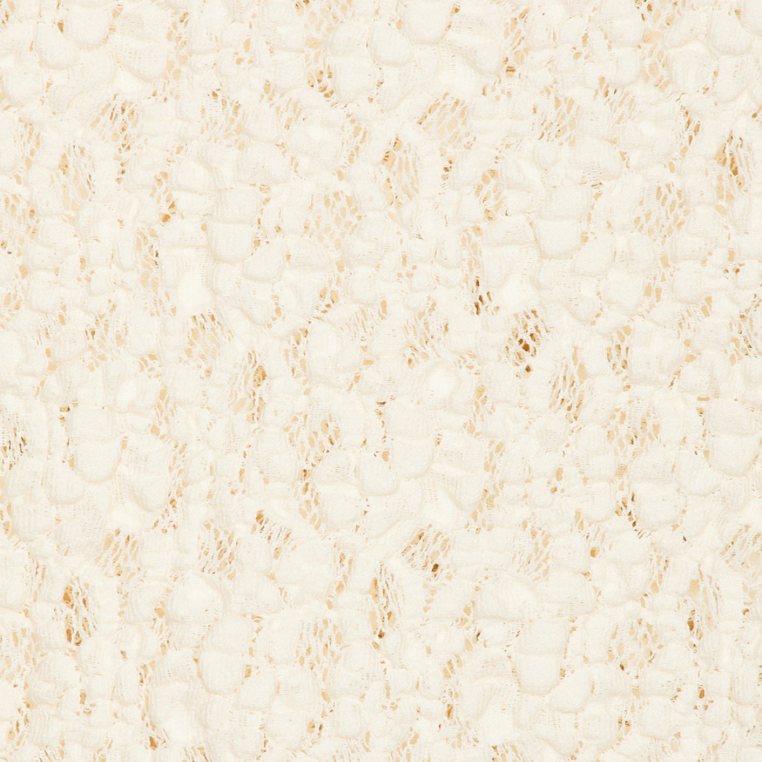 Puckered Lace Scarf Top in Off White