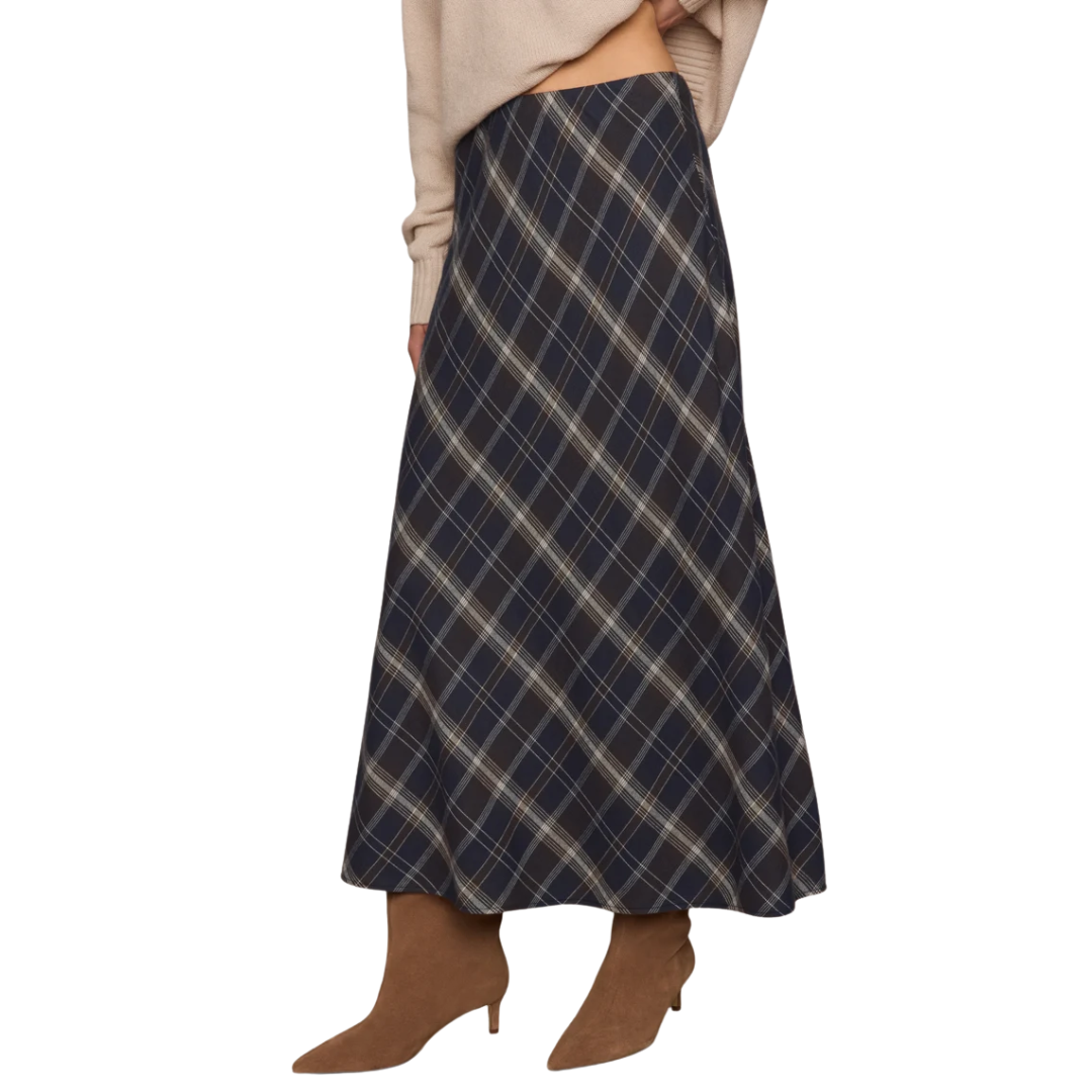 Crestview Plaid Maxi Skirt in Eclipse