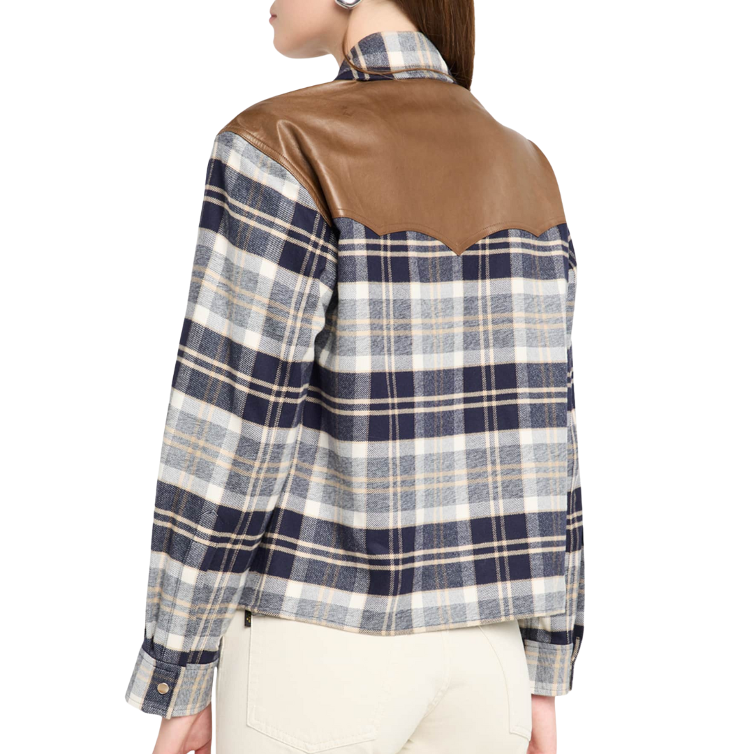 Waylon Shirt Jacket in Midnight/Bone/Tobacco