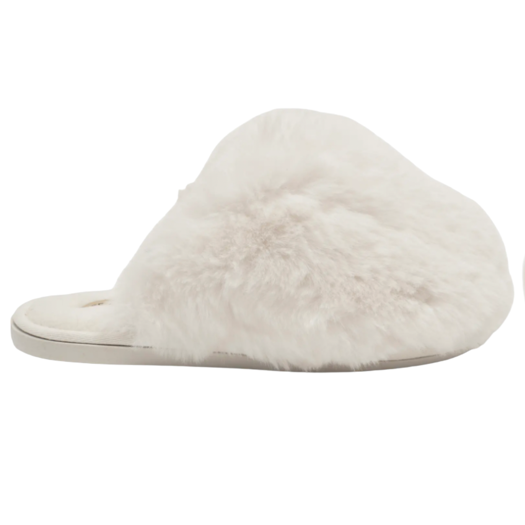 Snowball Slippers in Snow Faux Fur