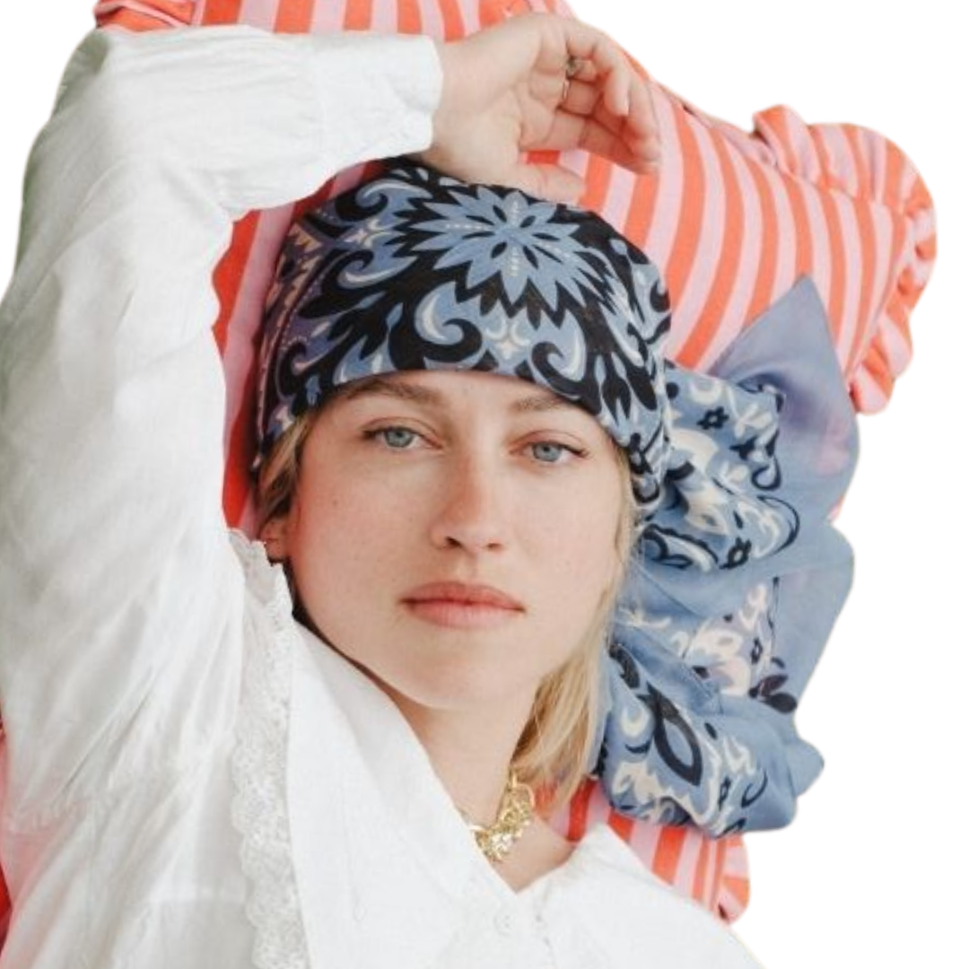 Cotton Bandana Scarf in Riviera