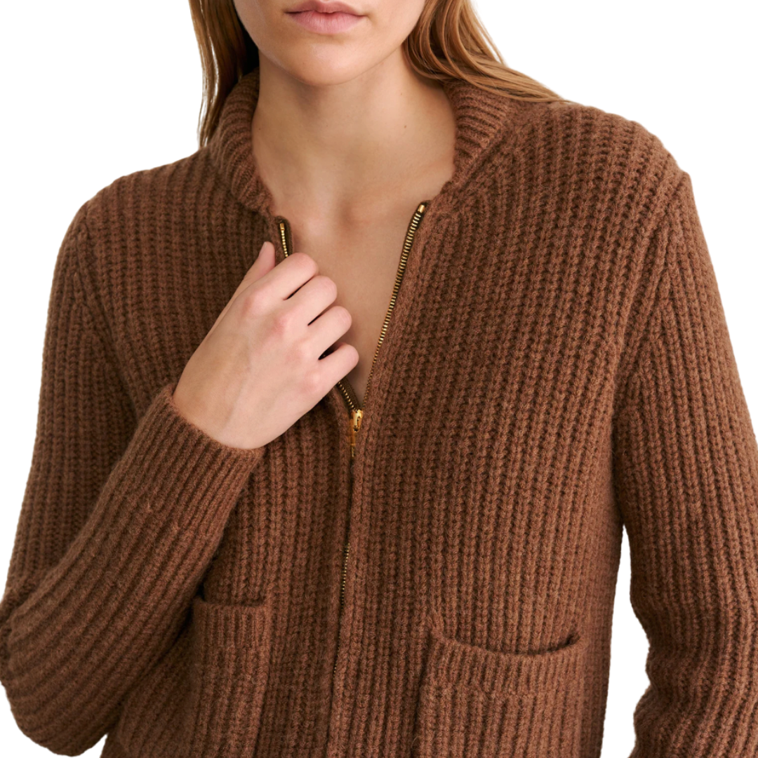 Tessen Cardigan in Dark Camel
