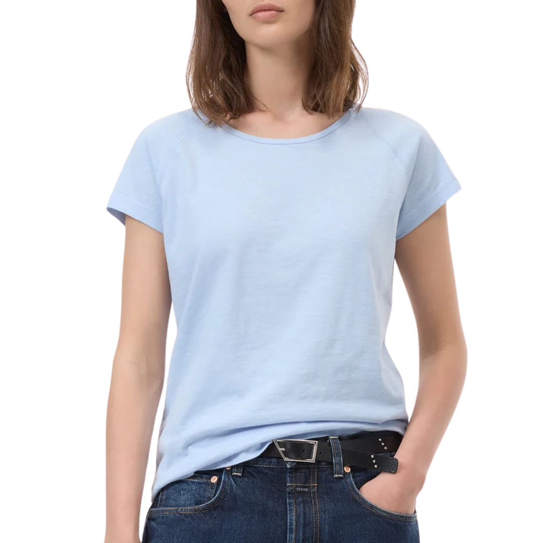 Cotton T-shirt in Powder Blue
