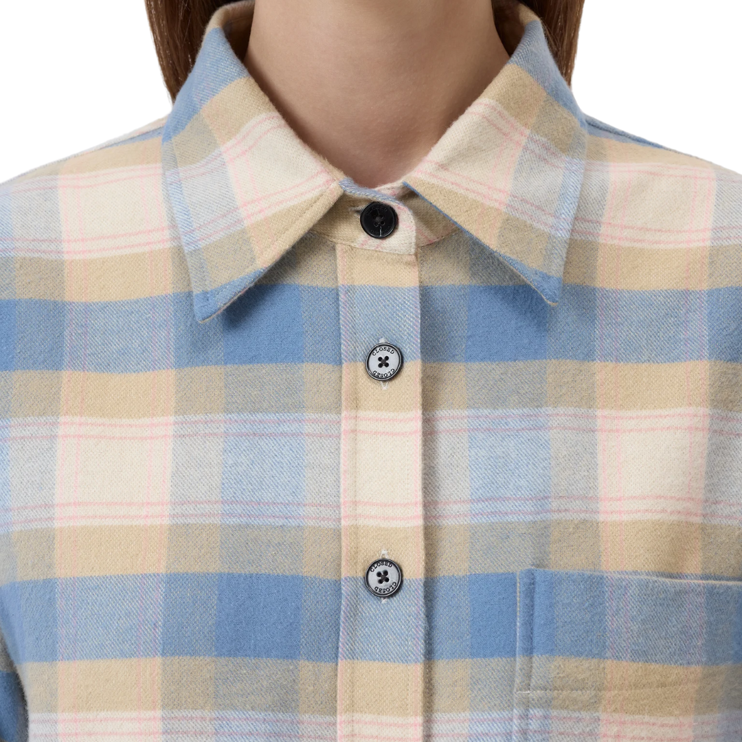 Cotton Shirt Blouse in Powder Blue