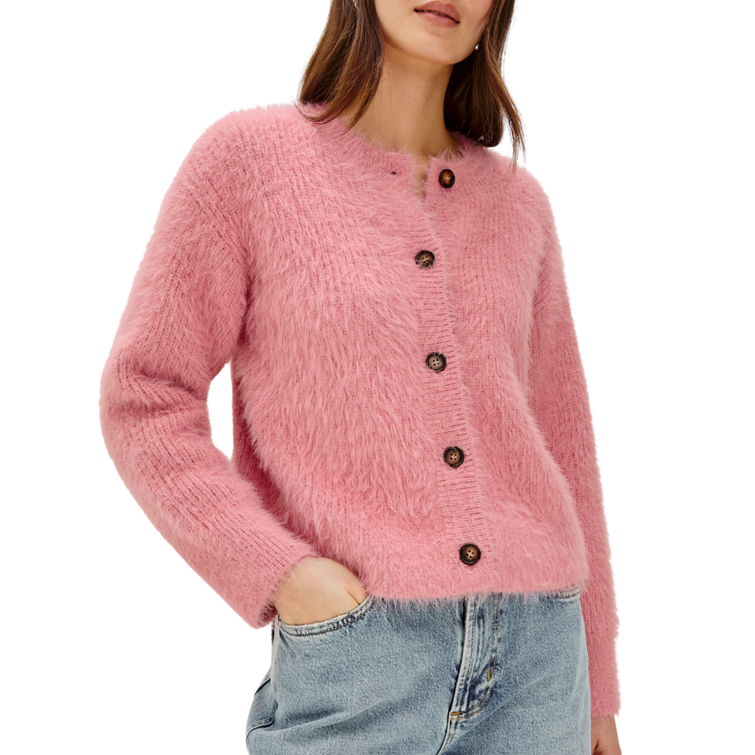 Melo Cardigan in Heather Pink